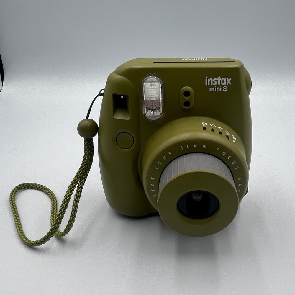 Fujifilm Instax Mini 8 Instant Film Camera Olive Green with Wrist Strap